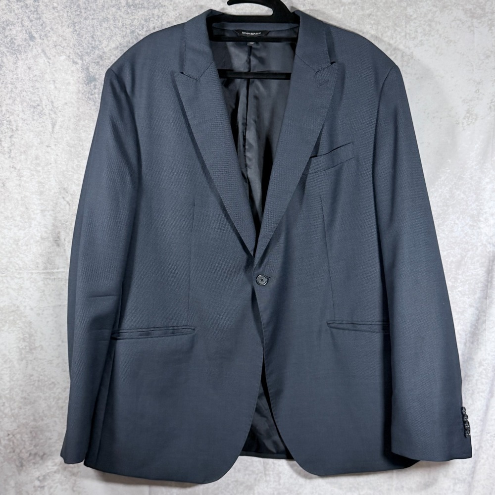 Banana Republic Men Blue Blazer 48R Tailored Slim Fit Sport Coat